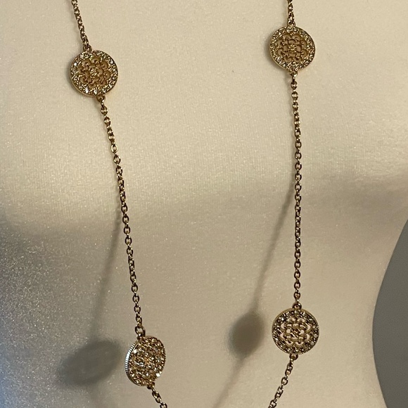 Shiela Rose Gold Plated Long Necklace w/CZ's and 2" Extender - Picture 2 of 5